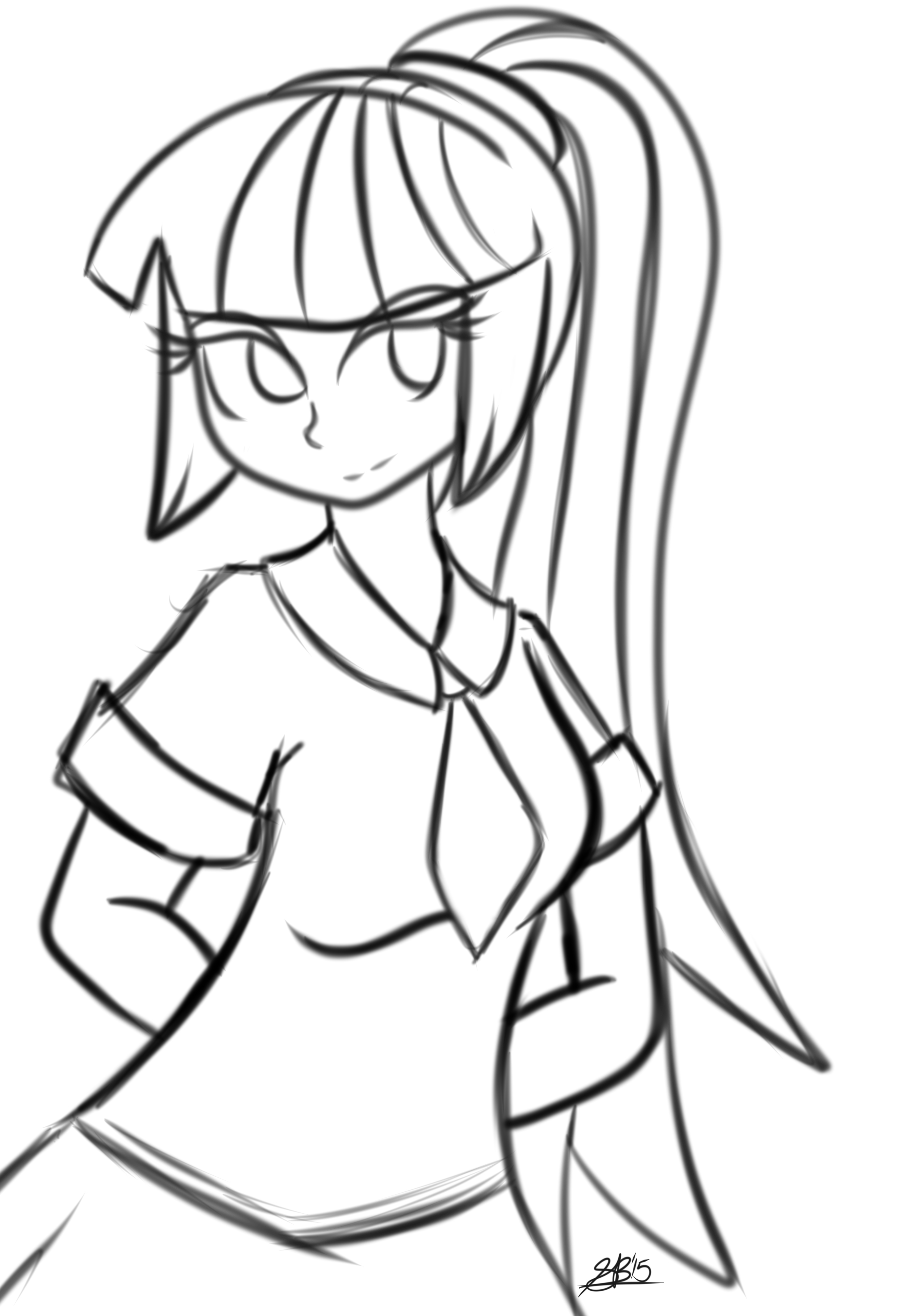 Sonata Dusk School Girl Sketch