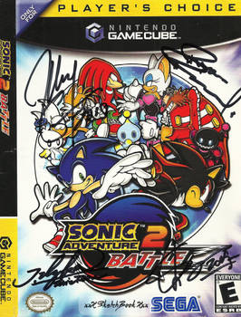 Sonic Adventure 2 BATTLE Autographed game cover