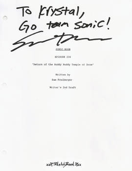 Sonic Boom! autographed Script cover
