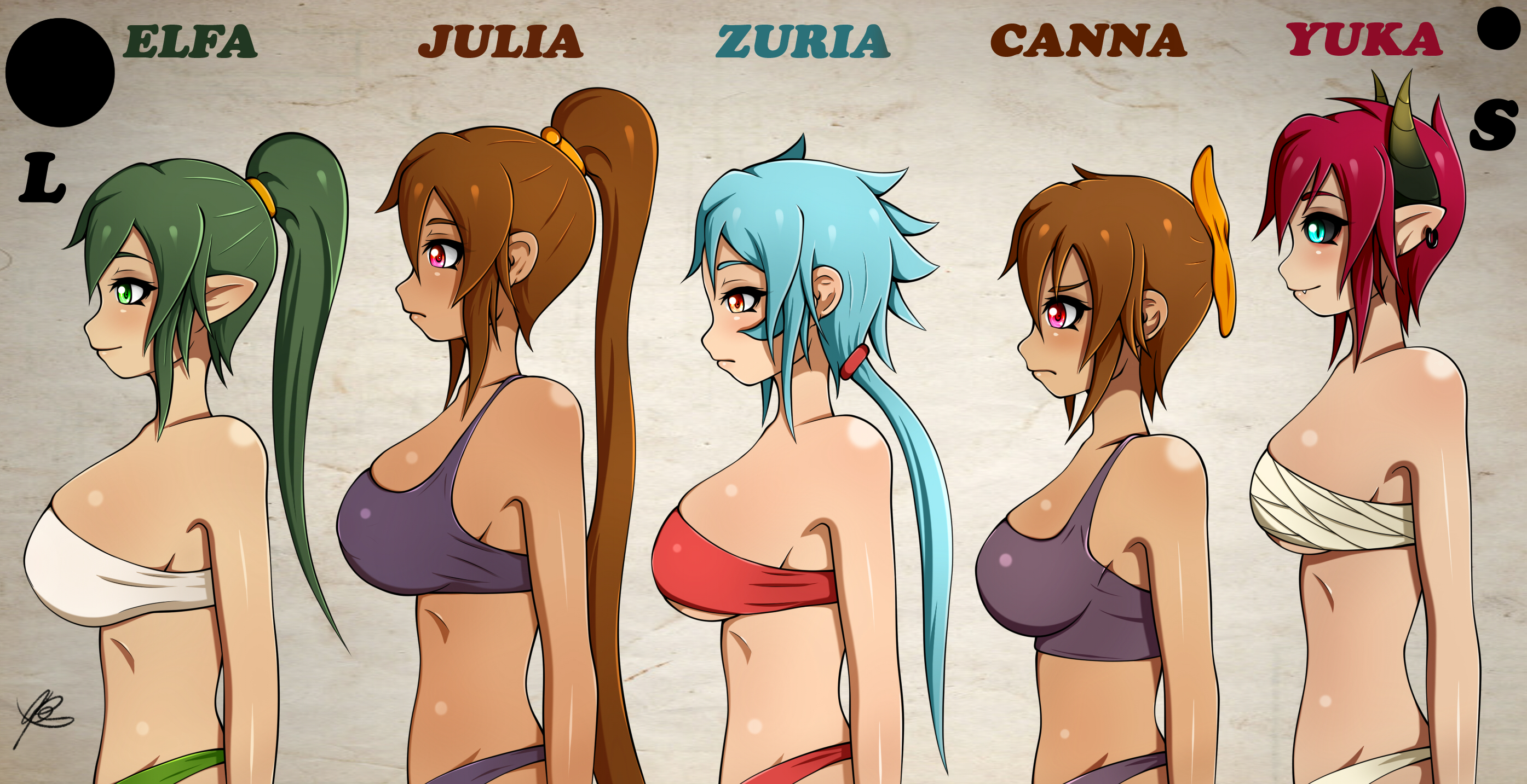 Anime Girl Bust Chart
