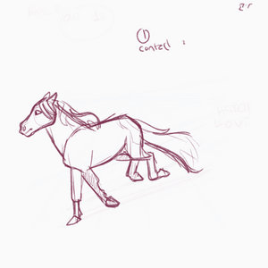 Horse 3/4 Run Cycle (ANIMATION)