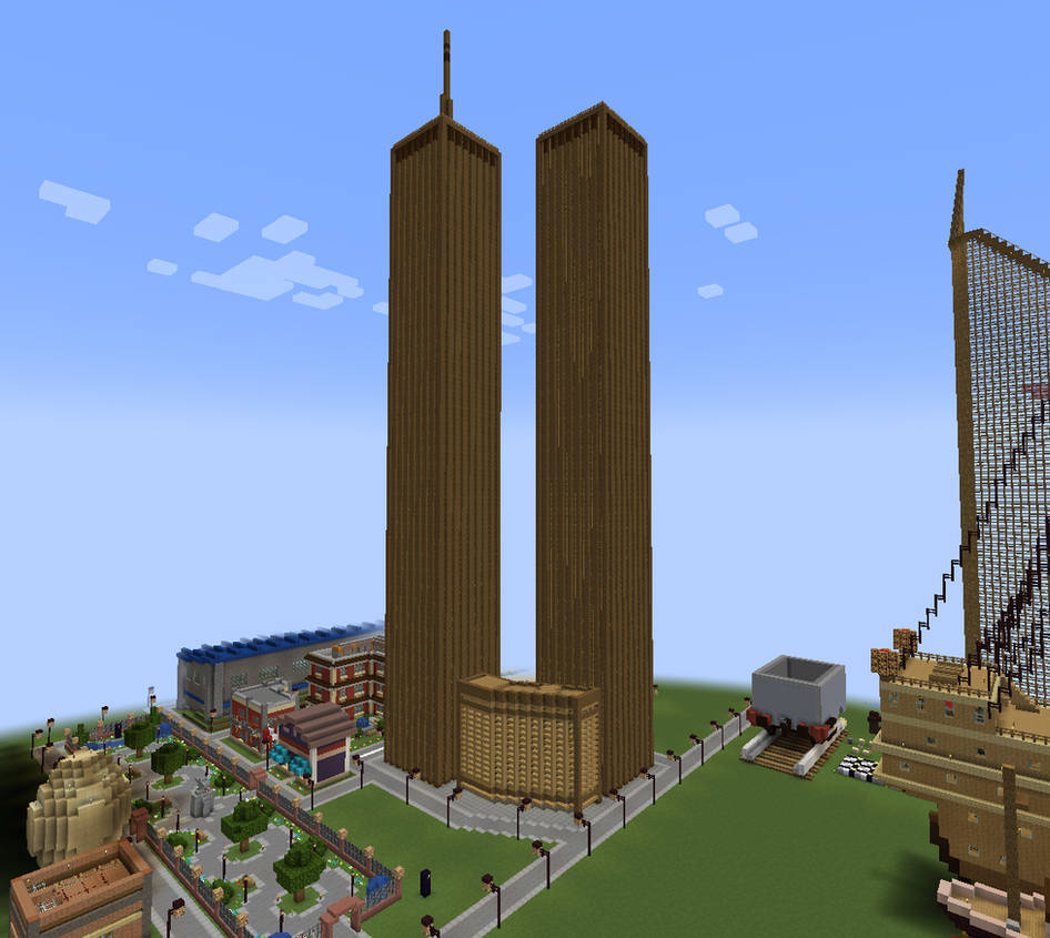 Minecraft Doubletree Twin Towers Minecraft Building The Twin Towers In Minecraft YouTube