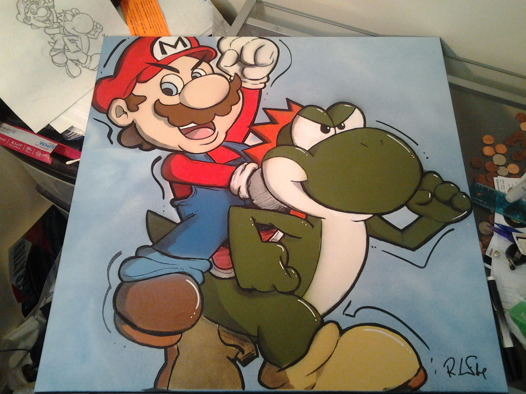 STENCIL PROJECT- Mario and Yoshi