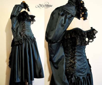 Dress steampunk fashion show bleu canard