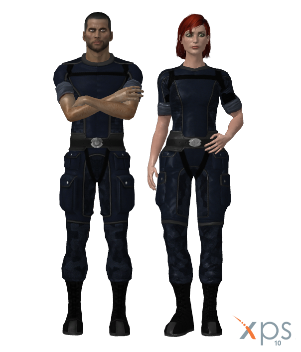 Default Shepard in ME1 Fatigues for XPS