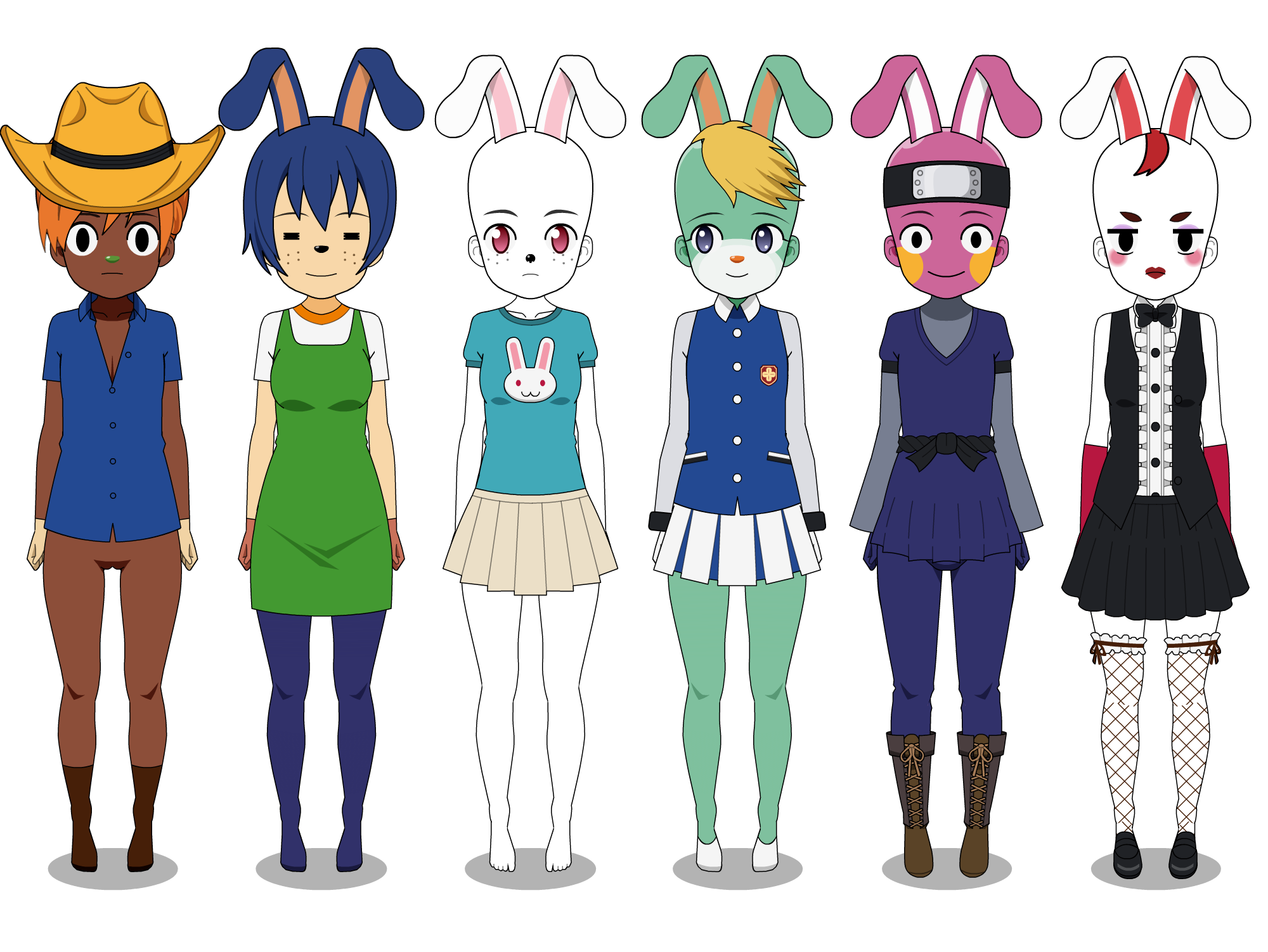 Animal Crossing All Rabbit Animal Crossing Rabbits 4 Kisekae2 by SuperGemStar on DeviantArt