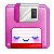 Pink Floppy Disk Icon