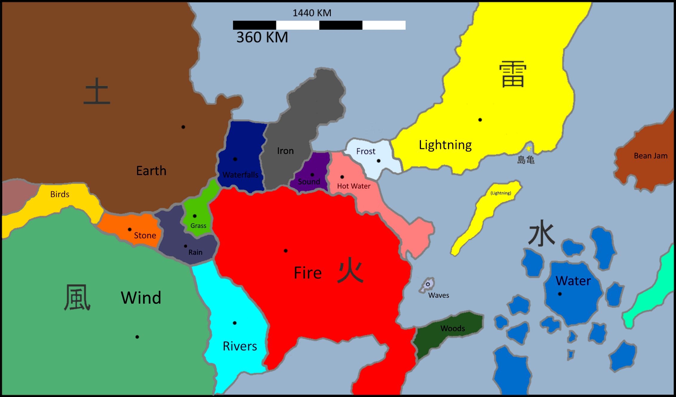 Elemental Nations Geographical Map by xShadowRebirthx on DeviantArt