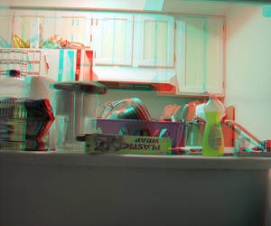 Messy Kitchenette - Anaglyph