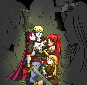 Ruby Rose, Jaune Arc, Yang Xiao-Long, Pyrrha Nikos