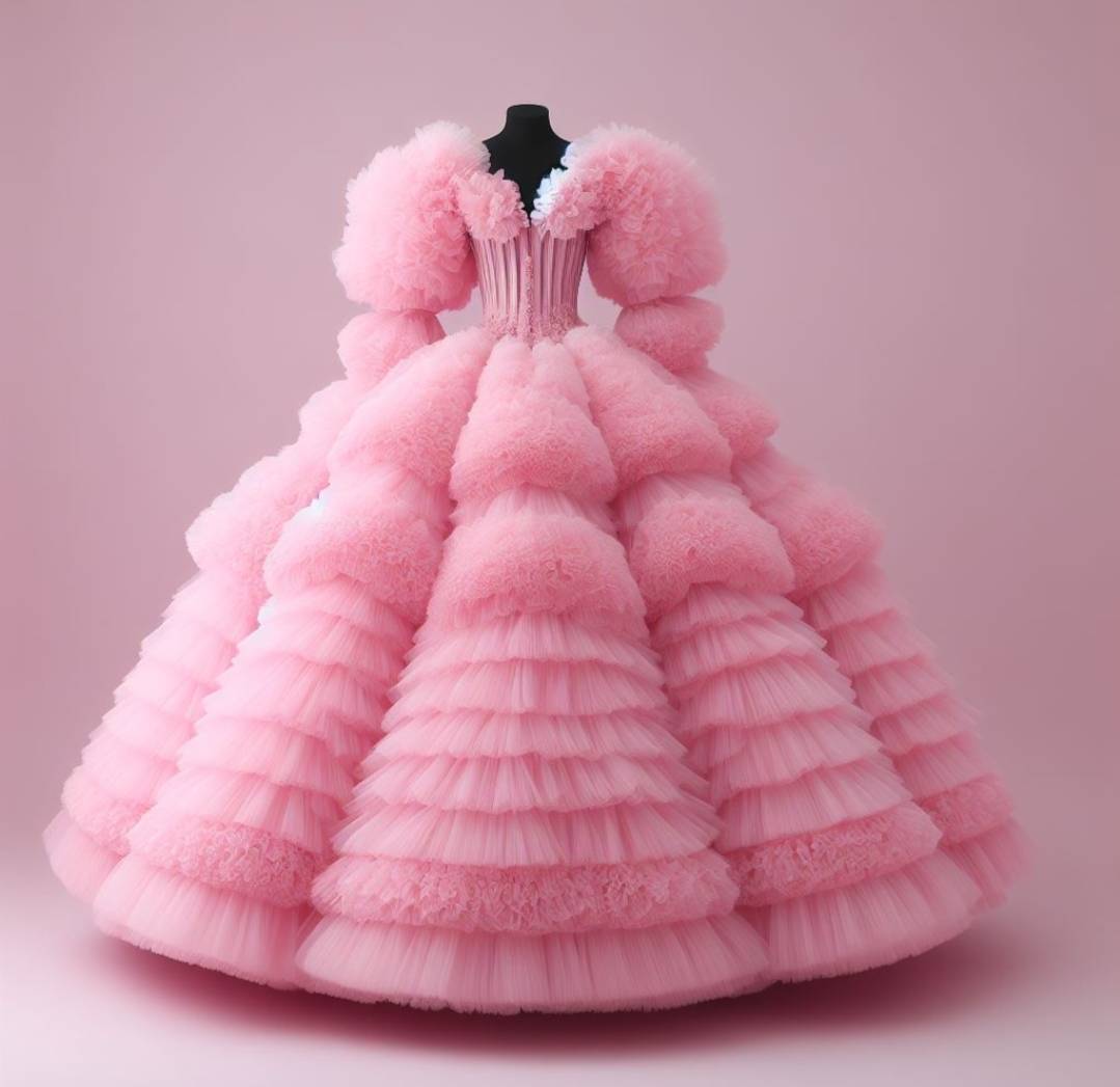 Pink Robe Frilly Super frilly pink long sleeve ballgown pt3 by MOMMYSLILPRINCESS17 on ...