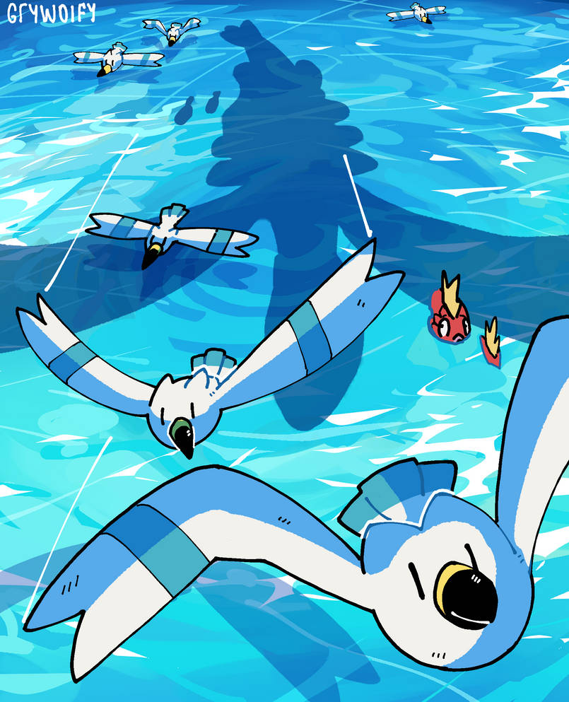 Wingulls everywhere (sketch) by Gray-Wolfy on DeviantArt