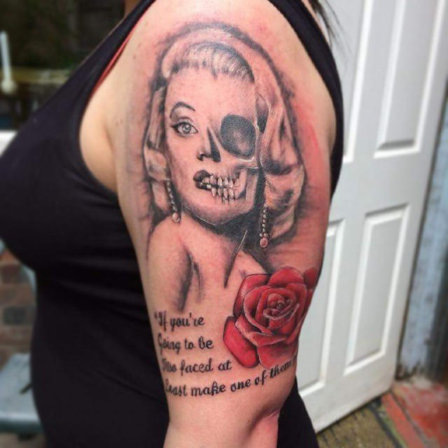 Marilyn Monroe Skull Tattoo by LuckyFoxTattoo on DeviantArt