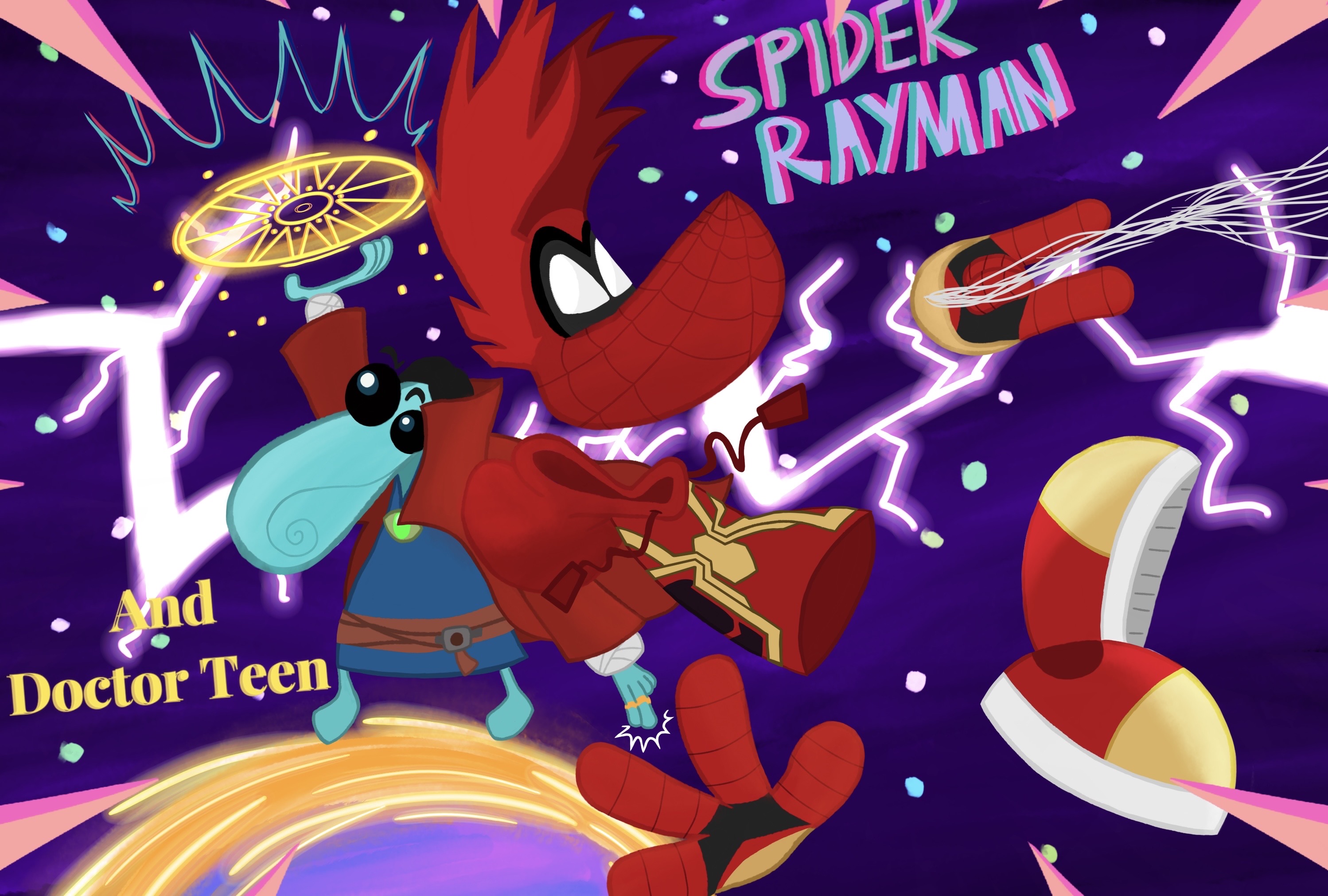 Spider-Rayman and Doctor Teen (crossover) by d00dymcd00dles on DeviantArt