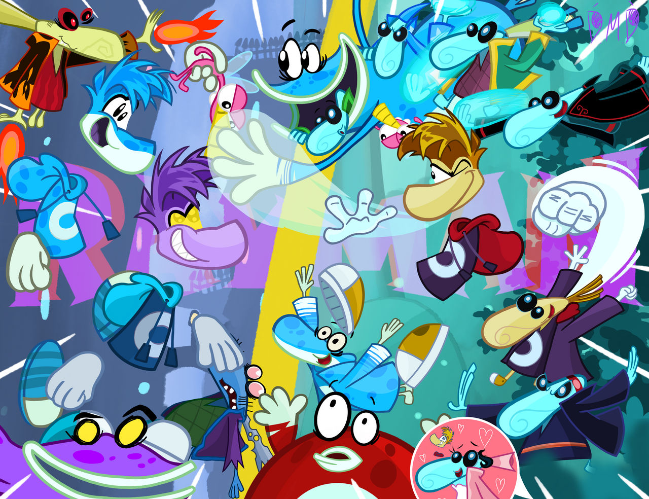 RAYMAN! (Colored in) by d00dymcd00dles on DeviantArt