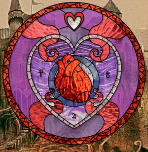 Queen of Hearts stain glass