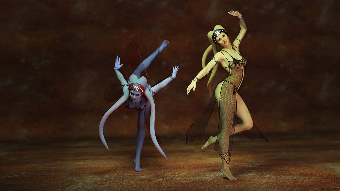 Two Twi'Lek Dancers by Edheldil3D on DeviantArt