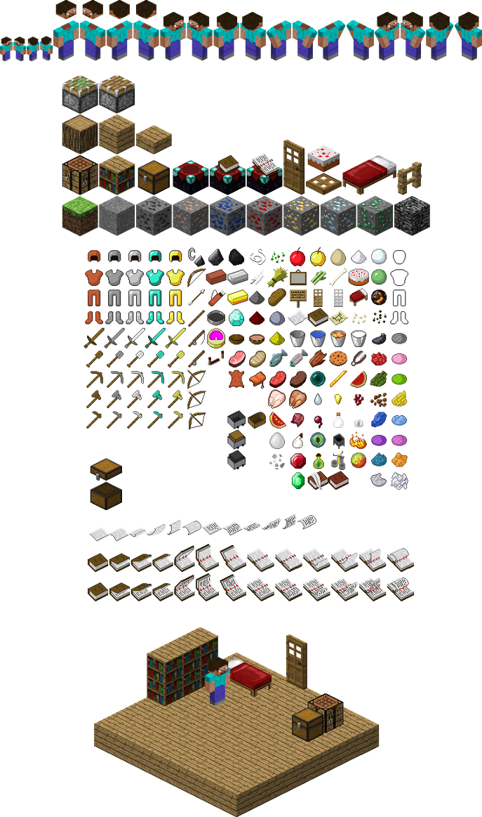 isometric minecraft sprites by Mariomaster102 on DeviantArt