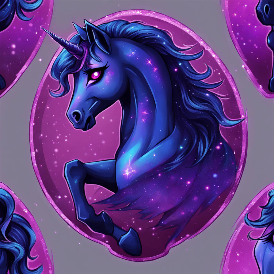 Nightmare moon my lil pony with glitter clored col