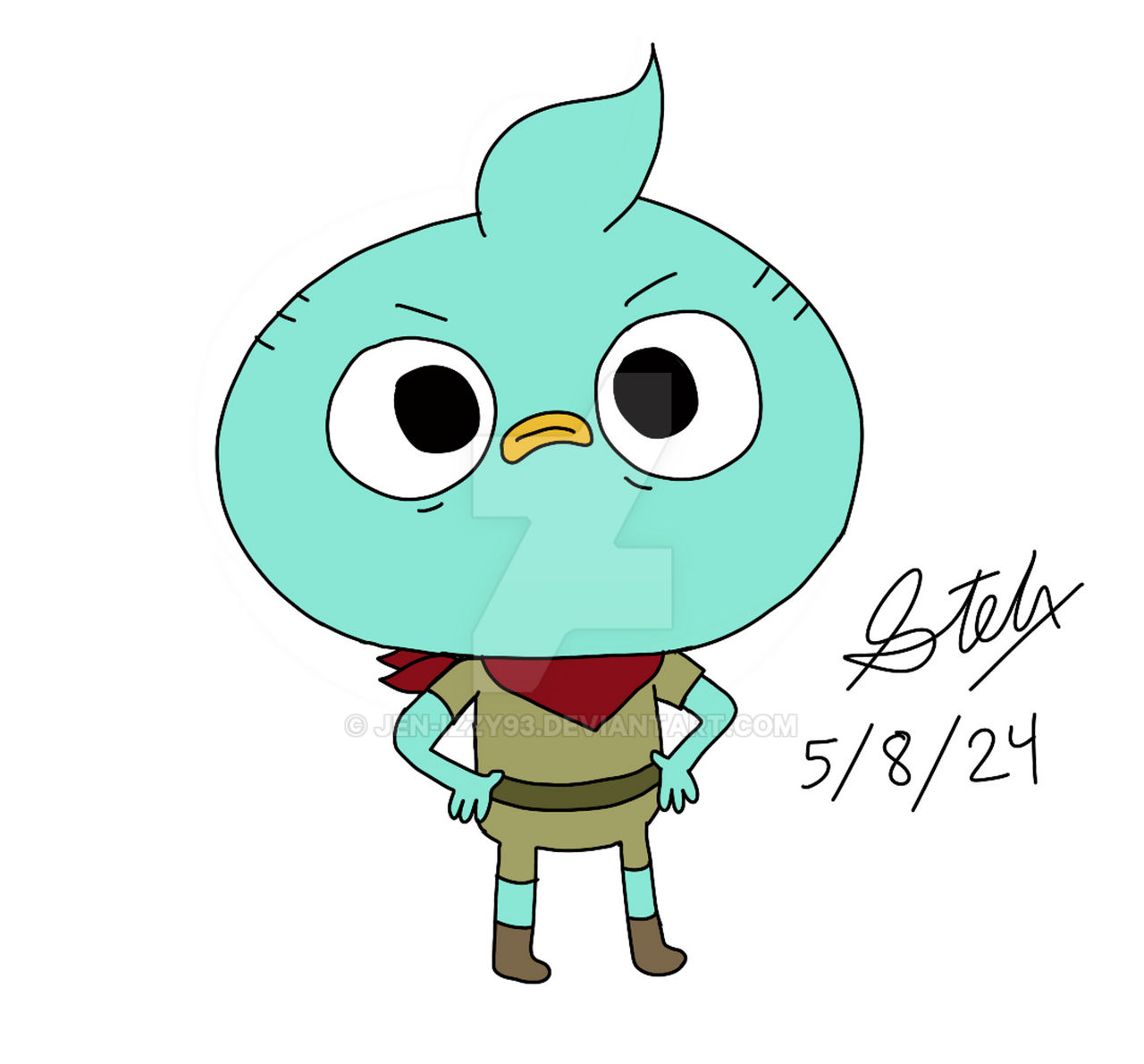 Harvey Beaks as Blombo from Adventure Time by jen-izzy93 on DeviantArt