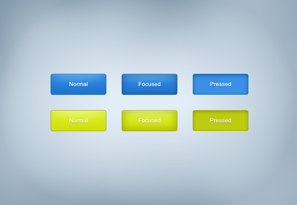 Blue and green buttons .psd