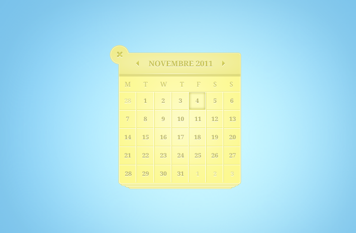 yellow fantastic calendar .psd