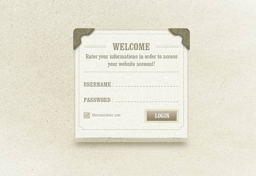 classic login page .psd