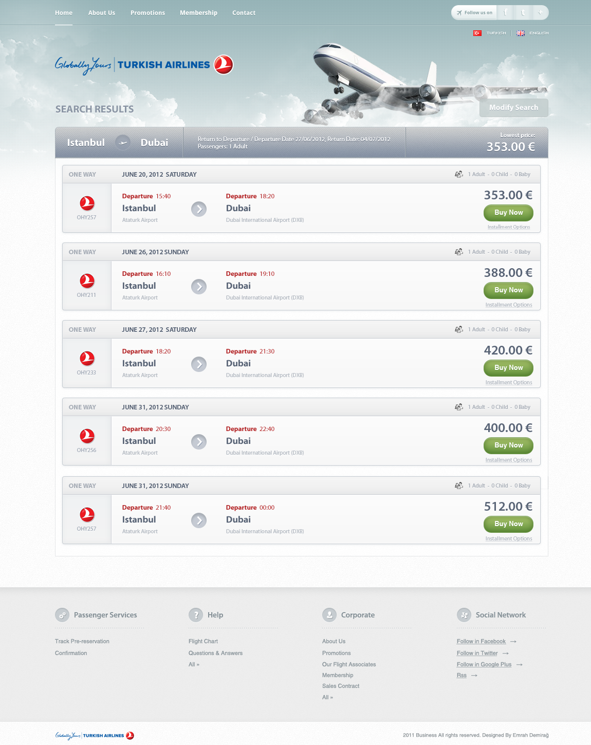 Airline Tickets List