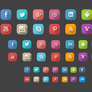 42 Long Shadow Social Icons FREE .PSD