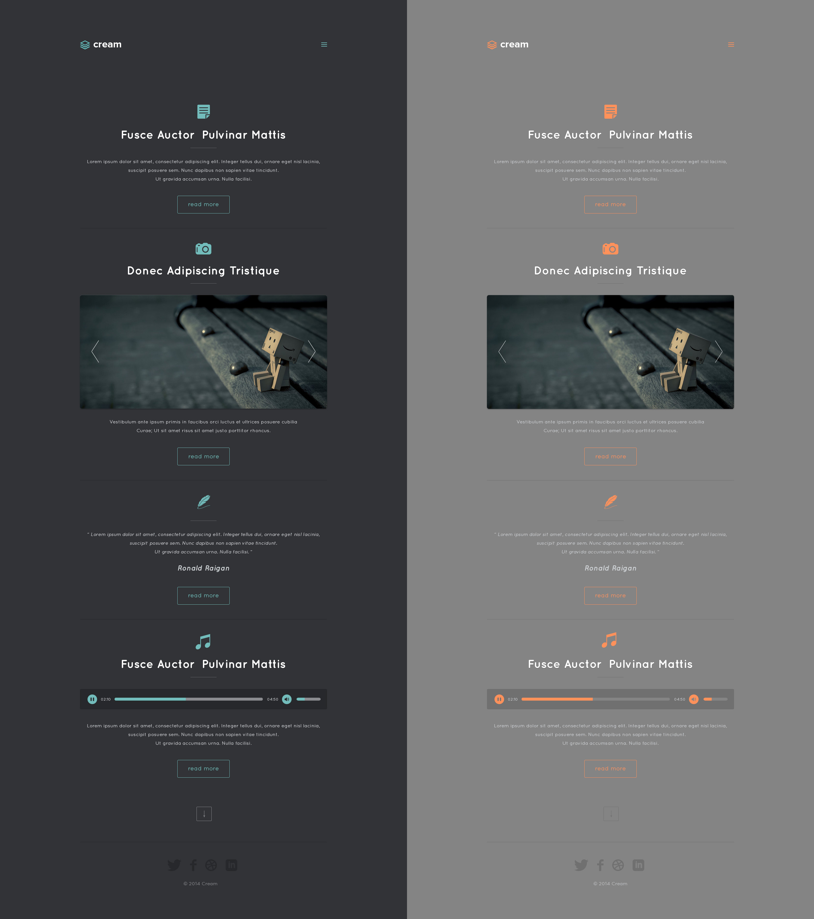 Cream Personal Web Template Free .PSD