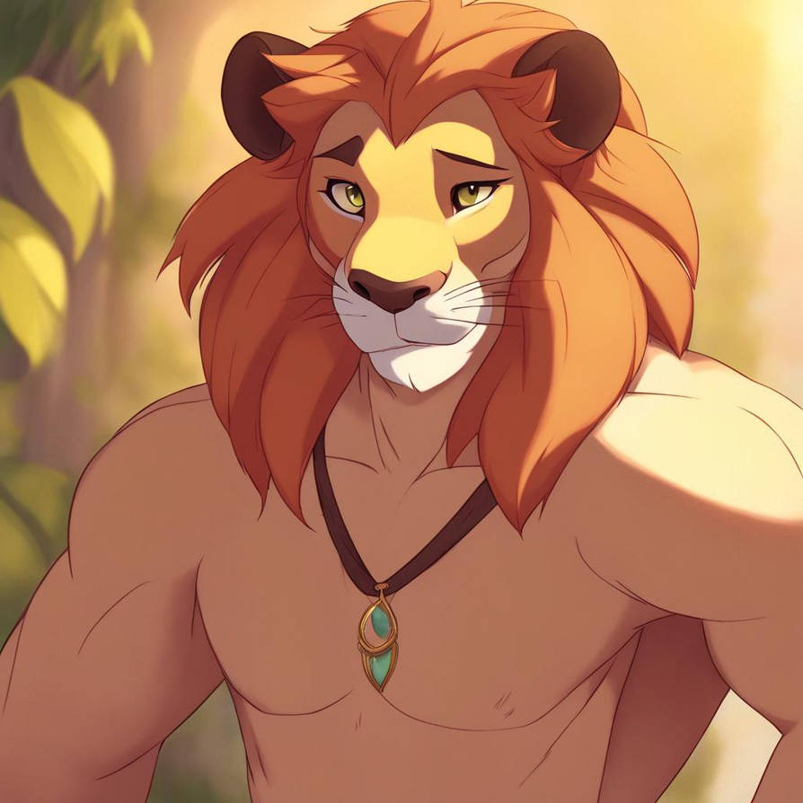 Young human-lion hybrid