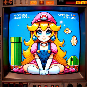 Princess Peach as Mario by Request