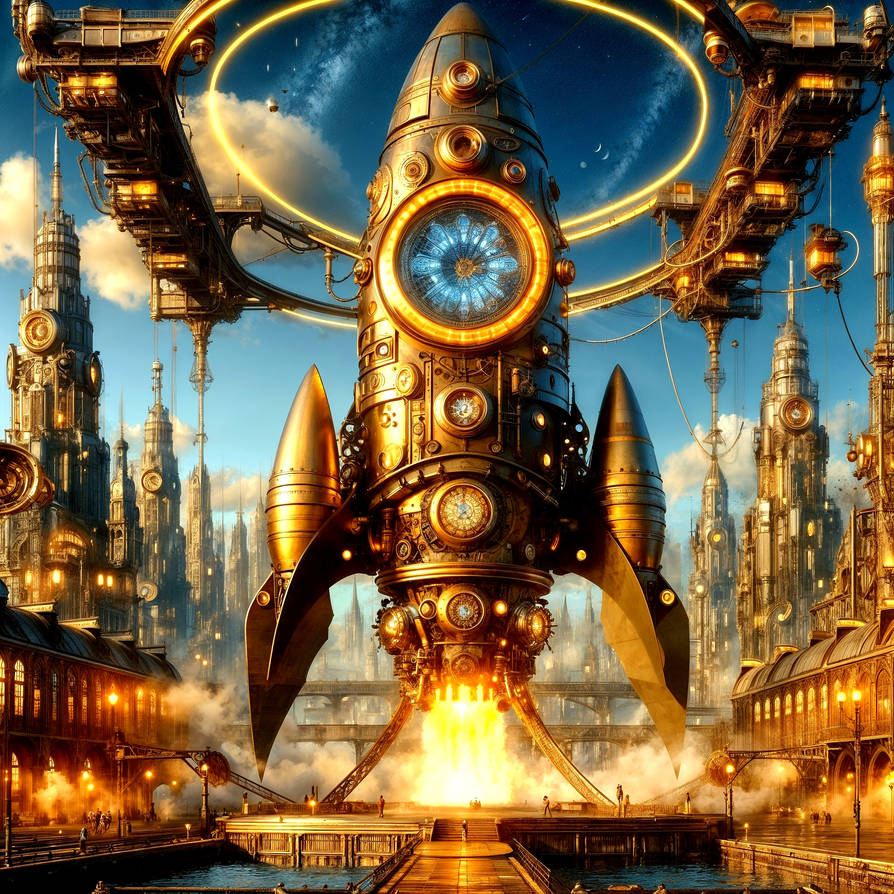 Clockwork Rocketship by SofiatheSpaceWizard on DeviantArt
