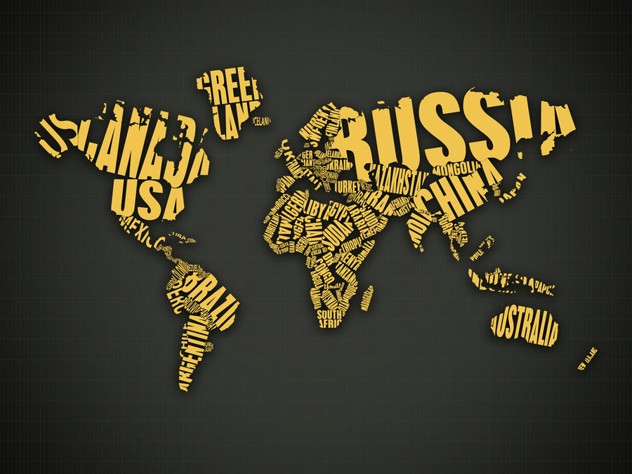 World Map Yellow