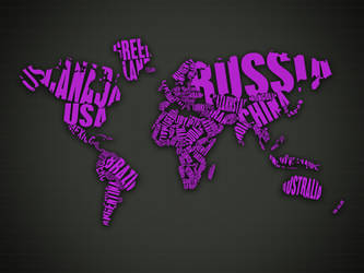 World Map Purple