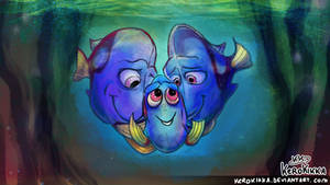 Finding Dory- Marlin and Dory Kiss End by CristianDarkraDx2496 on