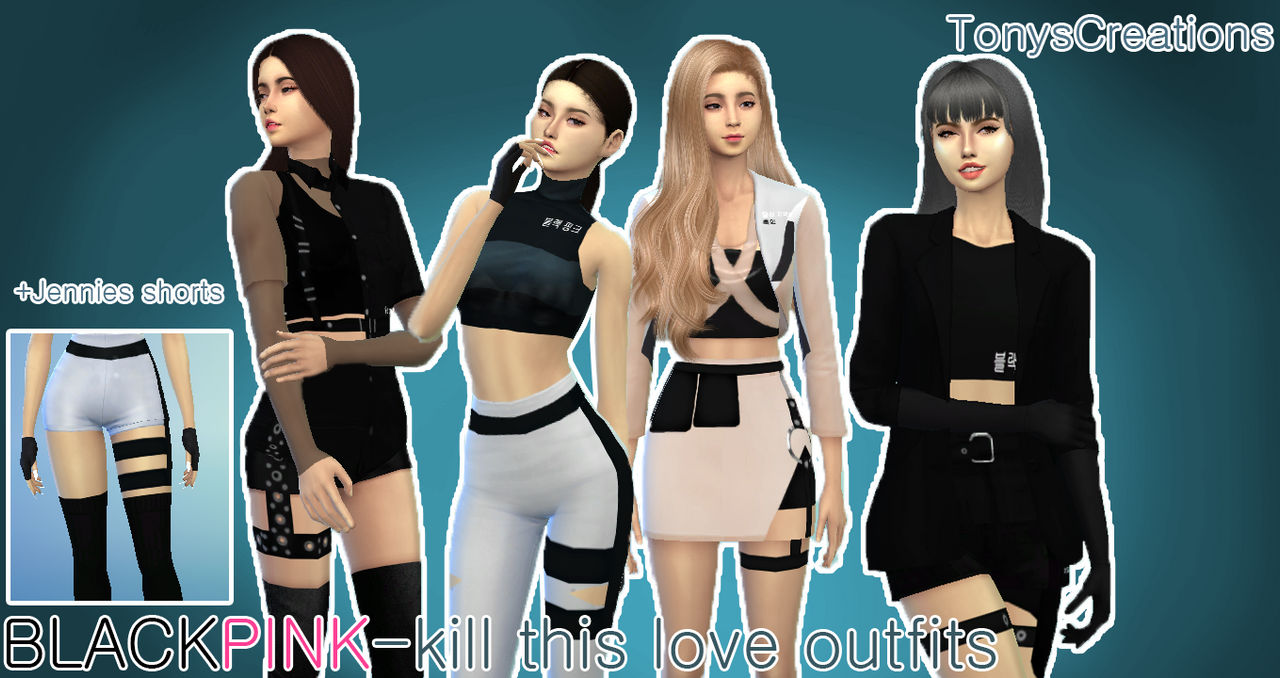 BLACKPINK-kill this love outfits (Sims 4 cc) by TonysCreations on DeviantArt