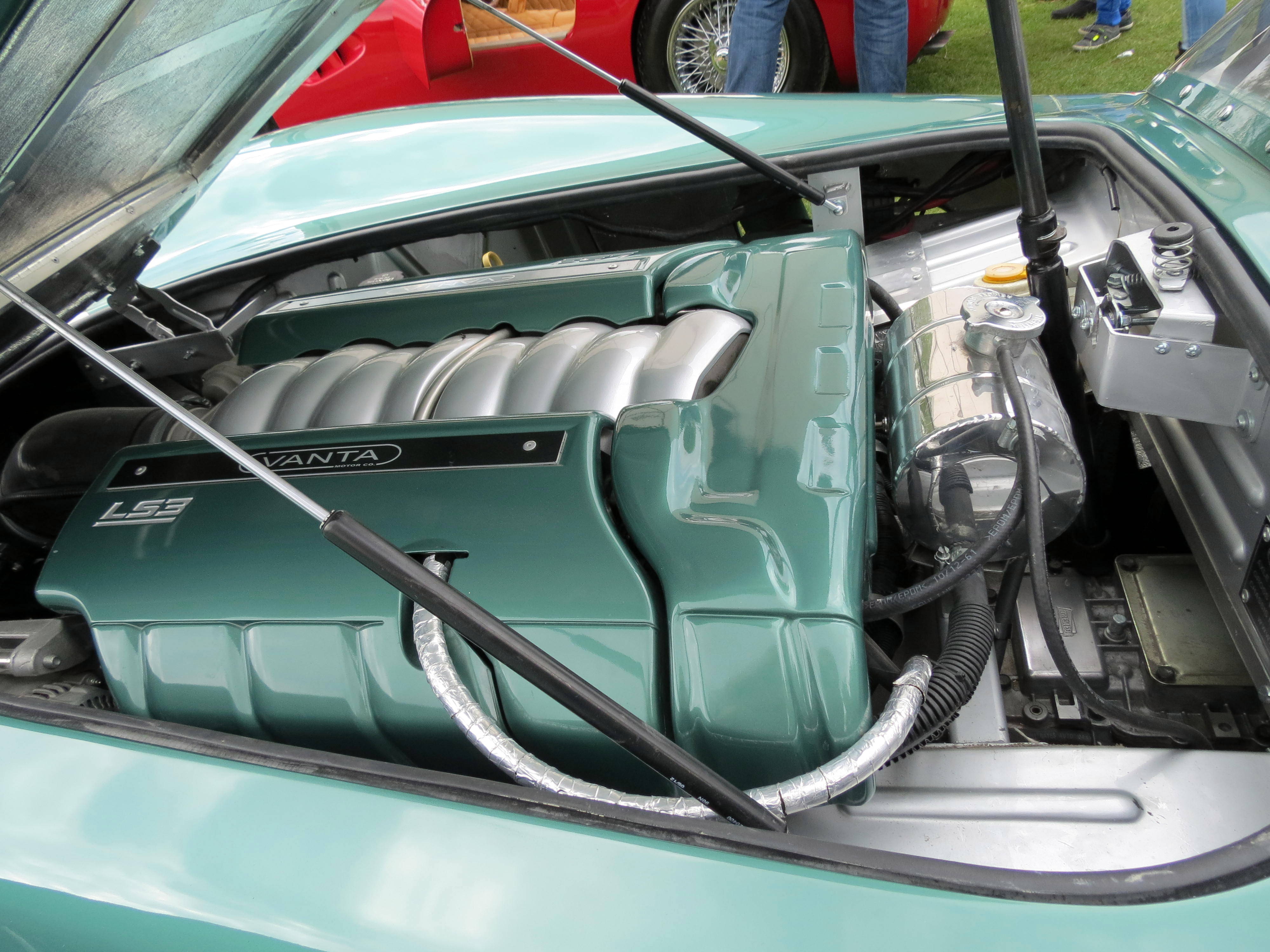 Aston martin engine bay, race car