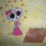 Sugar skull girl (colored pencil and watercolor)