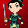 Battle Armor Mulan Chibi - ACEO
