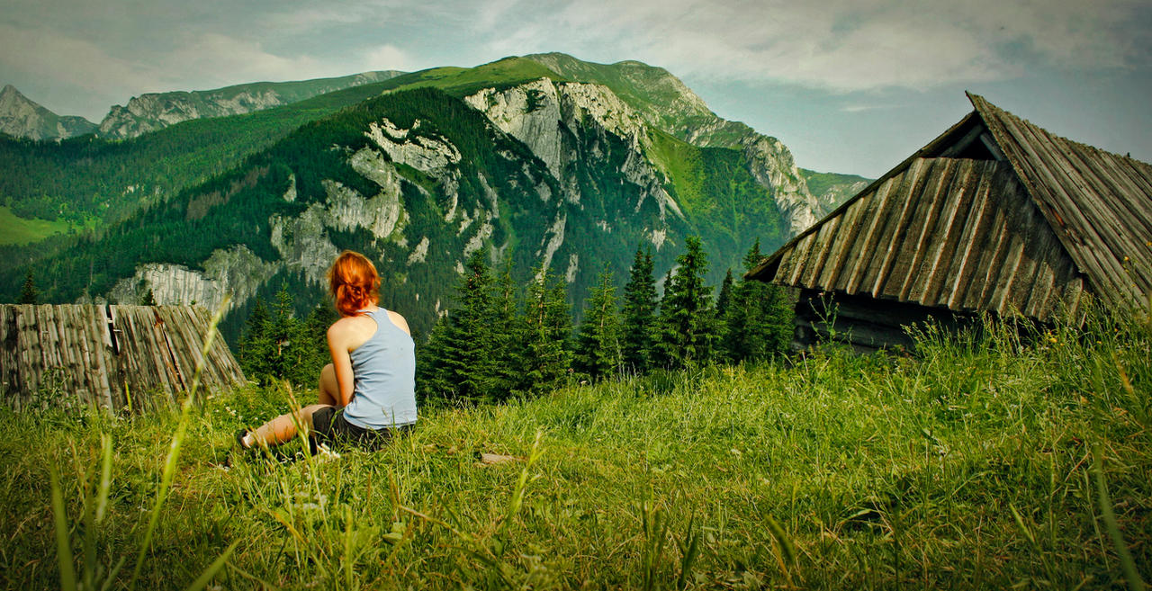 Redhead among the mountains