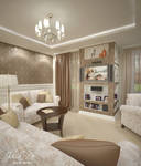 Beige House. Living Room - 1a