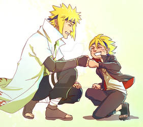 Minato and his grandson, Boruto