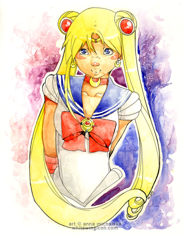 sailor moon watercolor