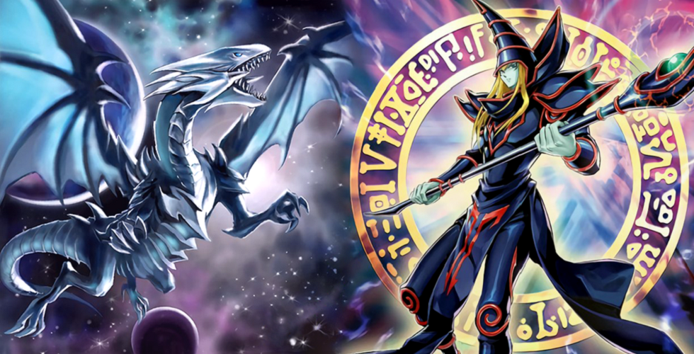 Blue-Eyes White Dragon and Dark Magician Playmat by SoaringKira on