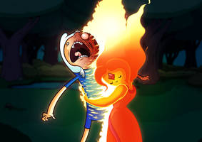 Finn thinks Flame Princess is hot