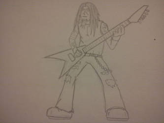 Metal head guitarist