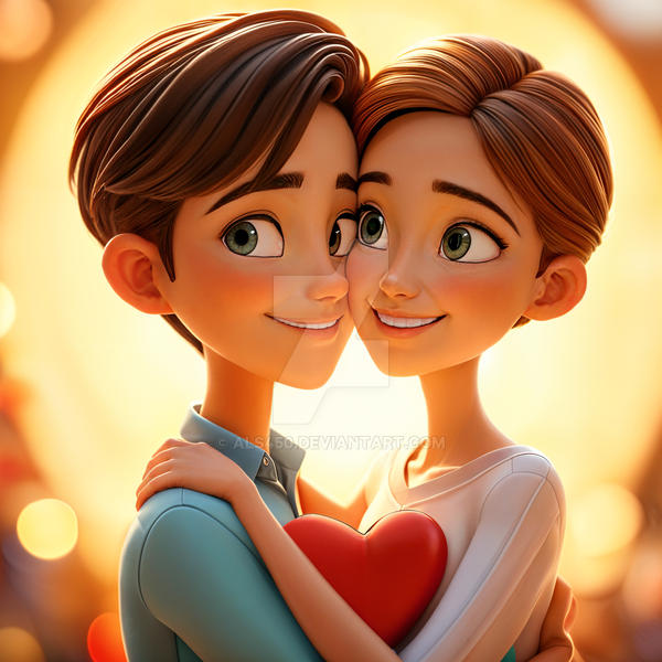 Two animated characters hugging. by als450 on DeviantArt