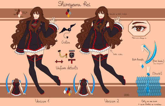 [DGM] Shiroyama Rei reference sheet - alt uniform