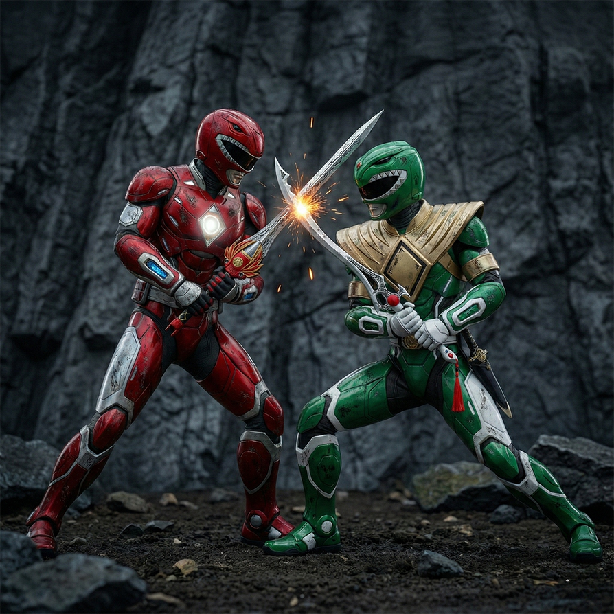 Red Ranger vs Green Ranger by AIGenerations on DeviantArt